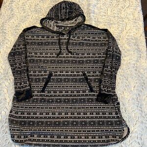 Simply Vera Vera Wang Black and Gray Patterned Hoodie Pajama